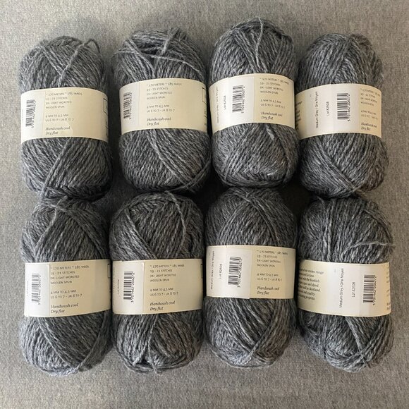 NWT Biches & Buches Le Lambswool Colour Medium Grey Lot of 8 - Picture 4 of 6